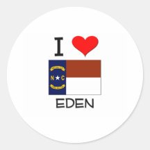 I Love Eden North Carolina Round Sticker