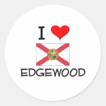 I Love EDGEWOOD Florida Round Stickers