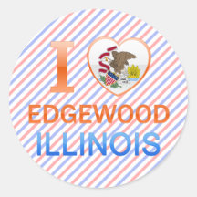 I Love Edgewood, IL Round Sticker