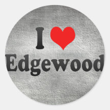 I Love Edgewood, United States Round Sticker