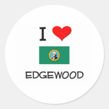 I Love Edgewood Washington Stickers