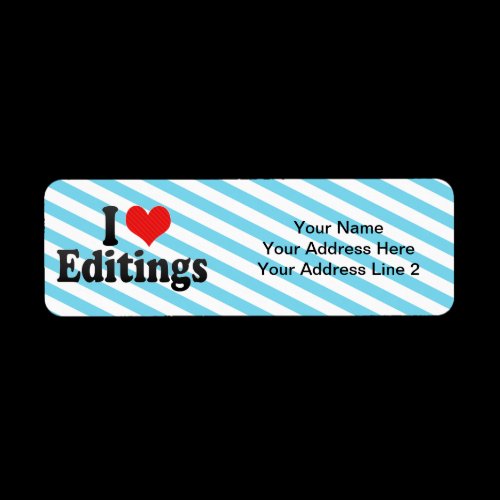 I Love Editings Custom Return Address Labels