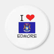 I Love Edmore Michigan Refrigerator Magnet