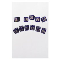 I love Edward toy blocks in blue. Customized Stationery