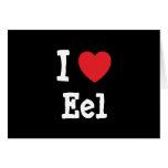 I love Eel heart T-Shirt Cards