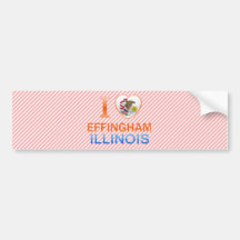 I Love Effingham, IL Bumper Sticker