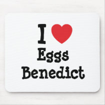 I love Eggs Benedict heart T-Shirt Mouse Pads