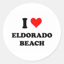 I Love Eldorado Beach Round Stickers