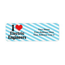 I Love Electric Engineers Return Address Labels