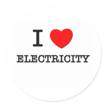 I Love Electricity Round Stickers