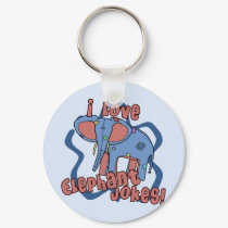 I Love Elephant Jokes Keychain
