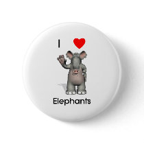 I love elephants buttons