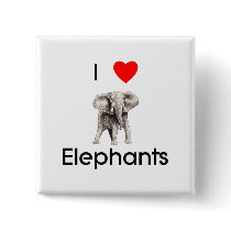 I love elephants Button