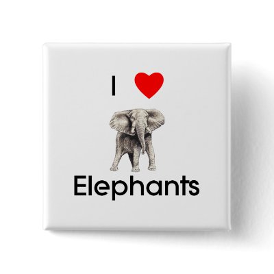 I love elephants Button