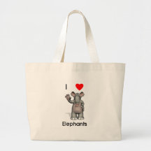I love elephants canvas bag