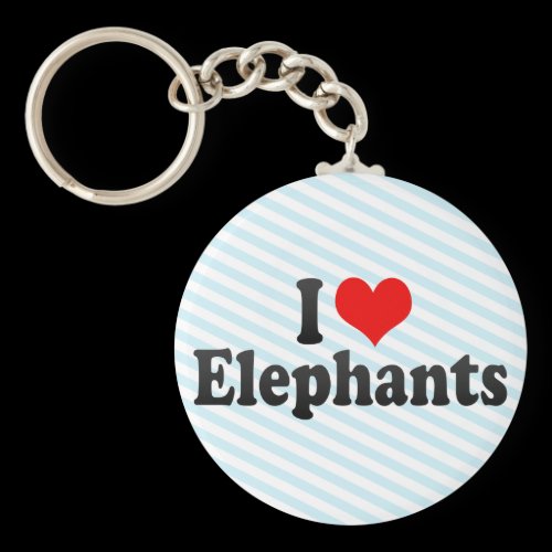 I Love Elephants Keychain