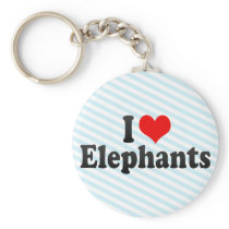 I Love Elephants Keychain