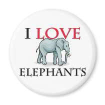 I Love Elephants Magnet