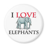 I Love Elephants Magnet