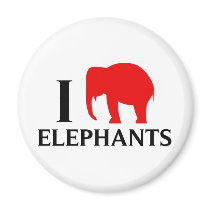 I Love Elephants Refrigerator Magnets