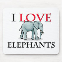 I Love Elephants Mouse Mat