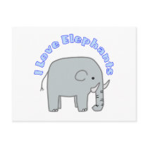 I Love Elephants Post Card