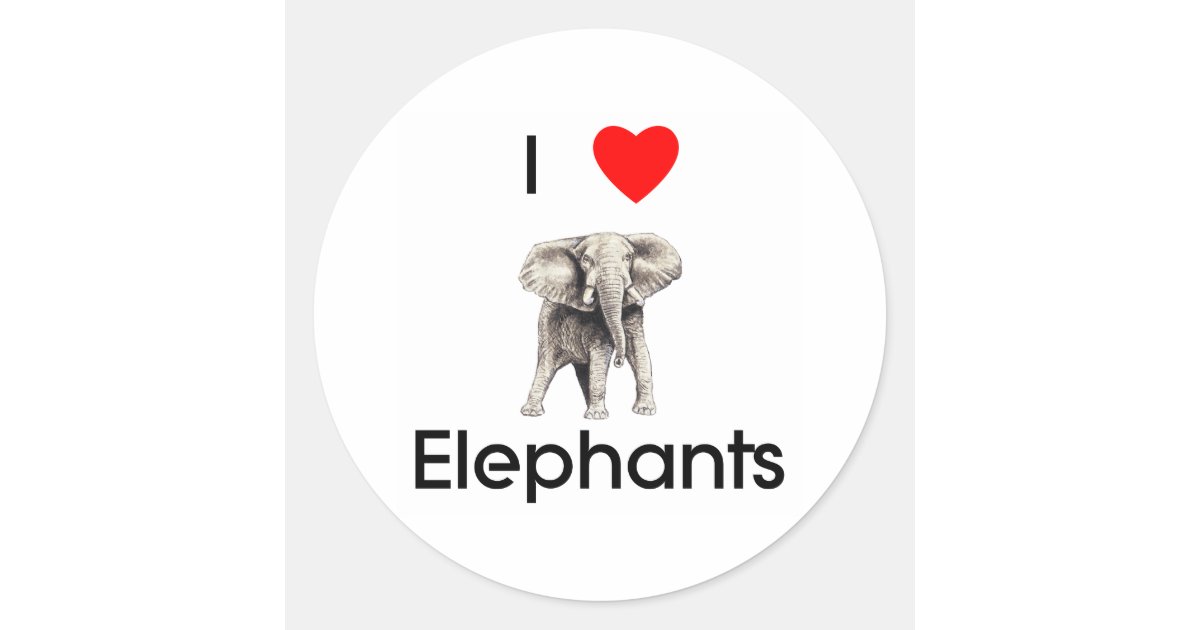 I love elephants Sticker Zazzle