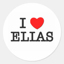 I Love Elias Round Sticker