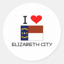 I Love Elizabeth City North Carolina Sticker