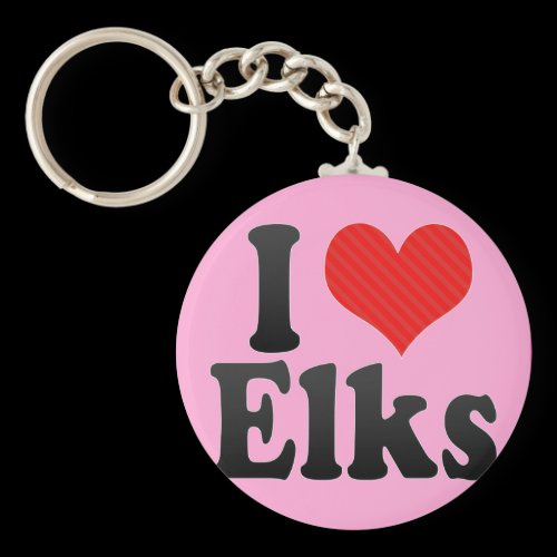 I Love Elks Key Chain