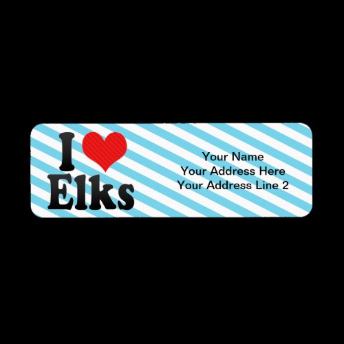I Love Elks Return Address Label