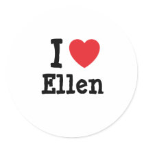 I love Ellen heart T-Shirt stickers