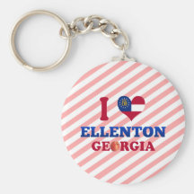 I Love Ellenton, Georgia Keychains