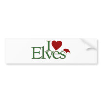 I Love Elves bumper stickers