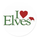 I Love Elves stickers