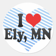 I Love Ely, MN Round Stickers