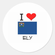 I Love Ely Nevada Round Sticker