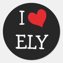 I Love Ely Round Stickers