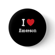 I love Emerson heart custom personalized buttons