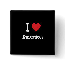 I love Emerson heart custom personalized buttons