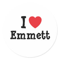 I love Emmett heart custom personalized stickers