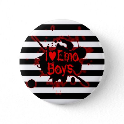 I love Emo Boys Pinback Button