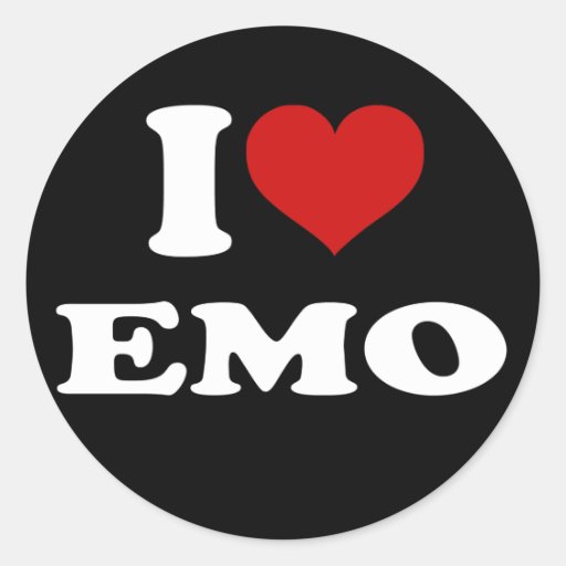 I Love Emo Round Sticker Zazzle