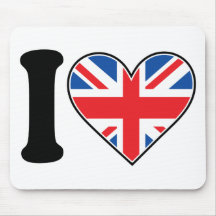 I Love England Mouse Pads