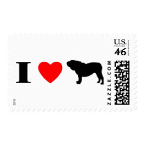 I Love English Bulldogs Postage Stamps