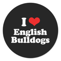 I Love English Bulldogs Sticker