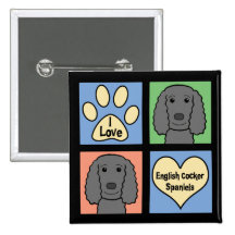 I Love English Cocker Spaniels Button