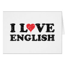 I Love English Greeting Card