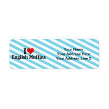 I Love English Muffins Custom Return Address Labels