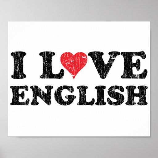 I Love English Print